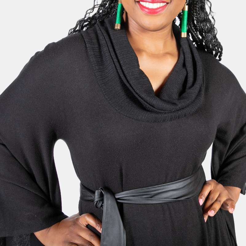 Women's Batwing Jersey Dress Soft Knit Winter Style