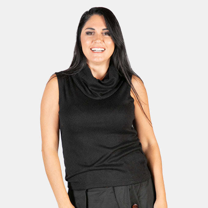 Women's Sleeveless Cowl Top Lightweight Losse Fitting