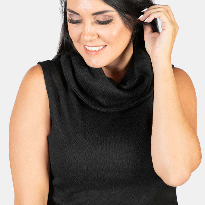 Women's Sleeveless Cowl Top Lightweight Losse Fitting
