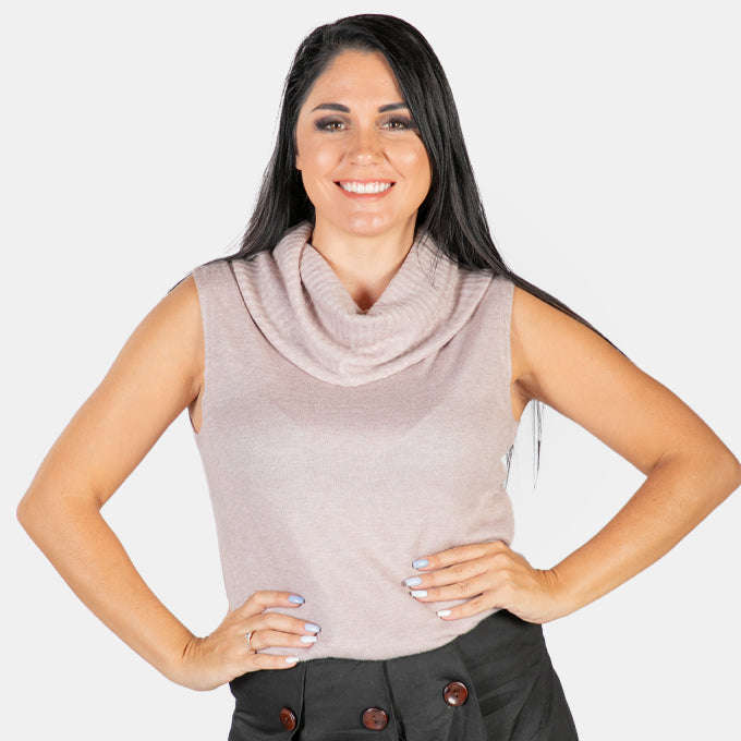 Women's Sleeveless Cowl Top Lightweight Losse Fitting