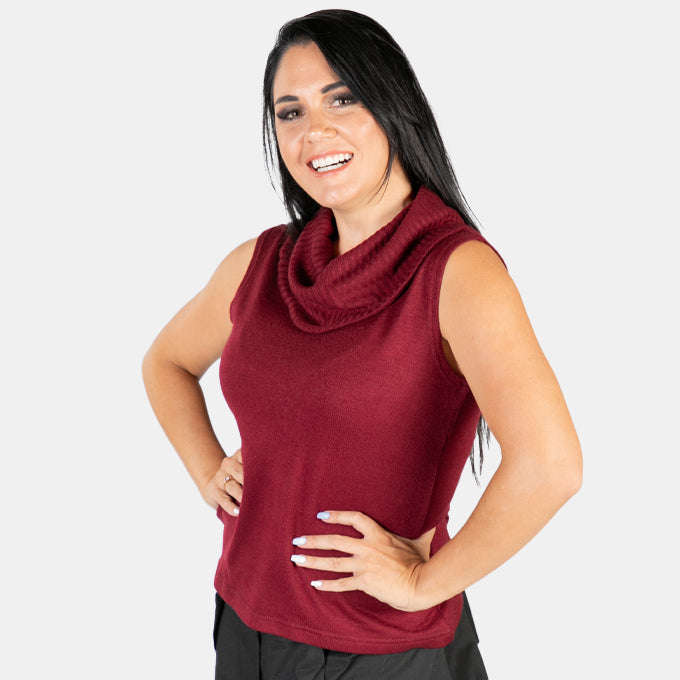 Women's Sleeveless Cowl Top Lightweight Losse Fitting