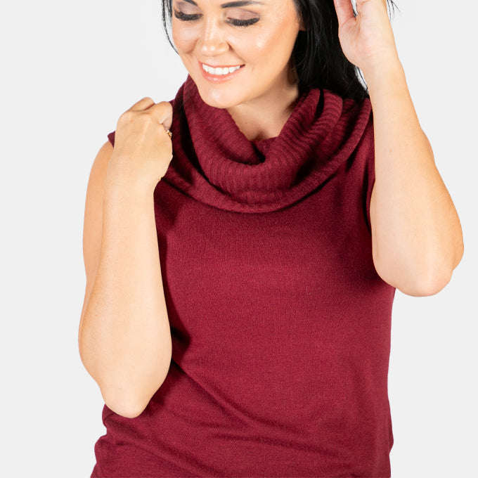 Women's Sleeveless Cowl Top Lightweight Losse Fitting
