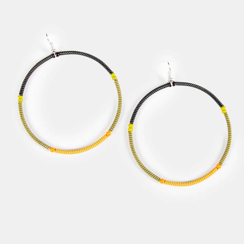 Women's Creole Earrings Large Split 2 Tone Colours
