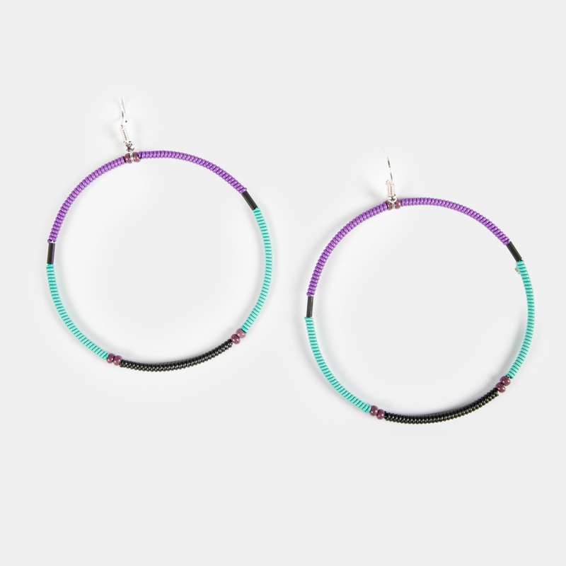 Women's Creole Earrings Large Split 2 Tone Colours