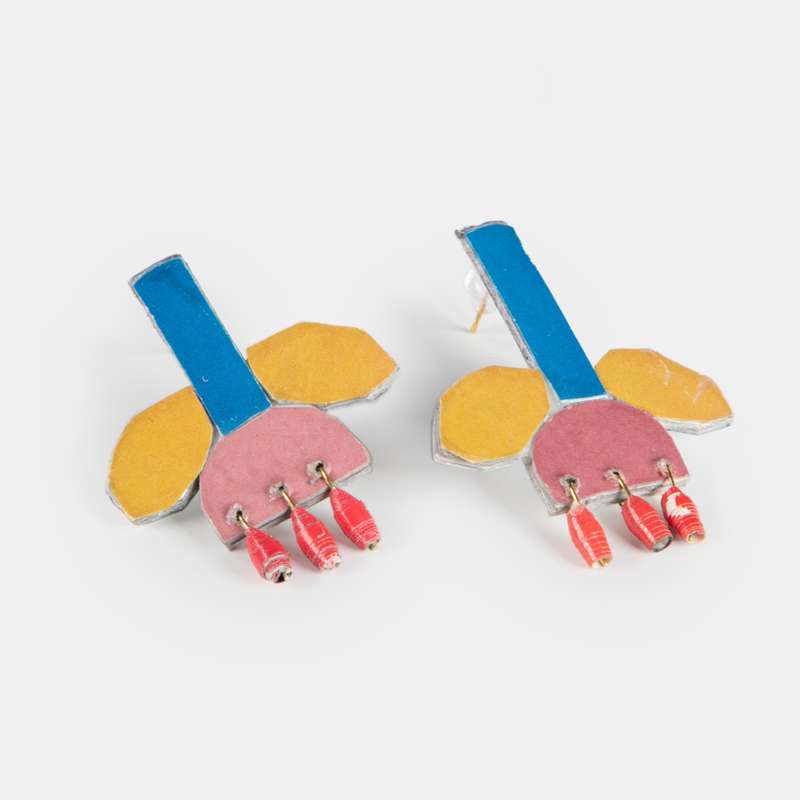 Paper Wood Tulip Earrings
