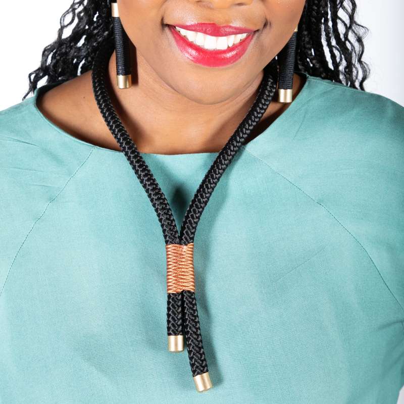 Women's Iris Necklace Woven Rope Magnetic Closure