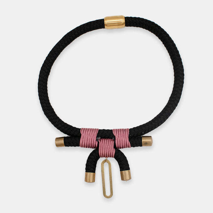 Women's Adorned Pink and Gold Hoop Thando Necklace