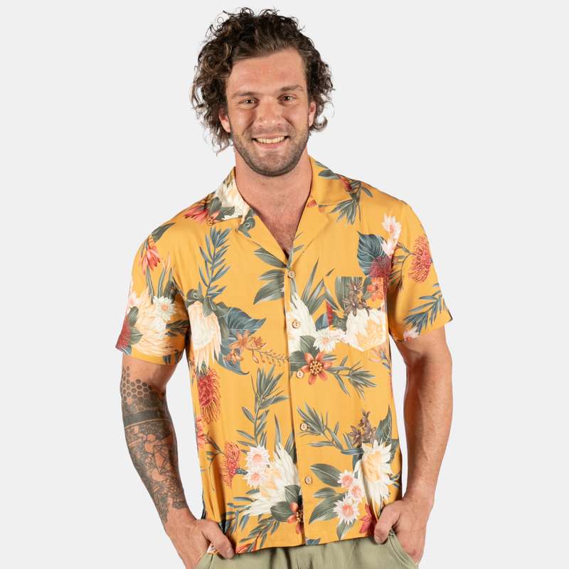 Men's Safari Design Collared Shirt