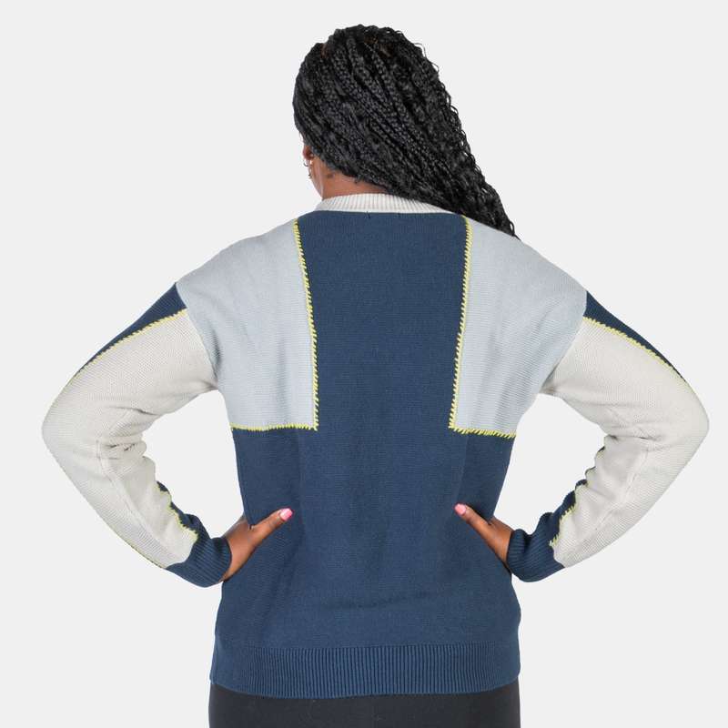Women's Colour Blocking Ribbed Crew Neck Knit Marilyn Jersey