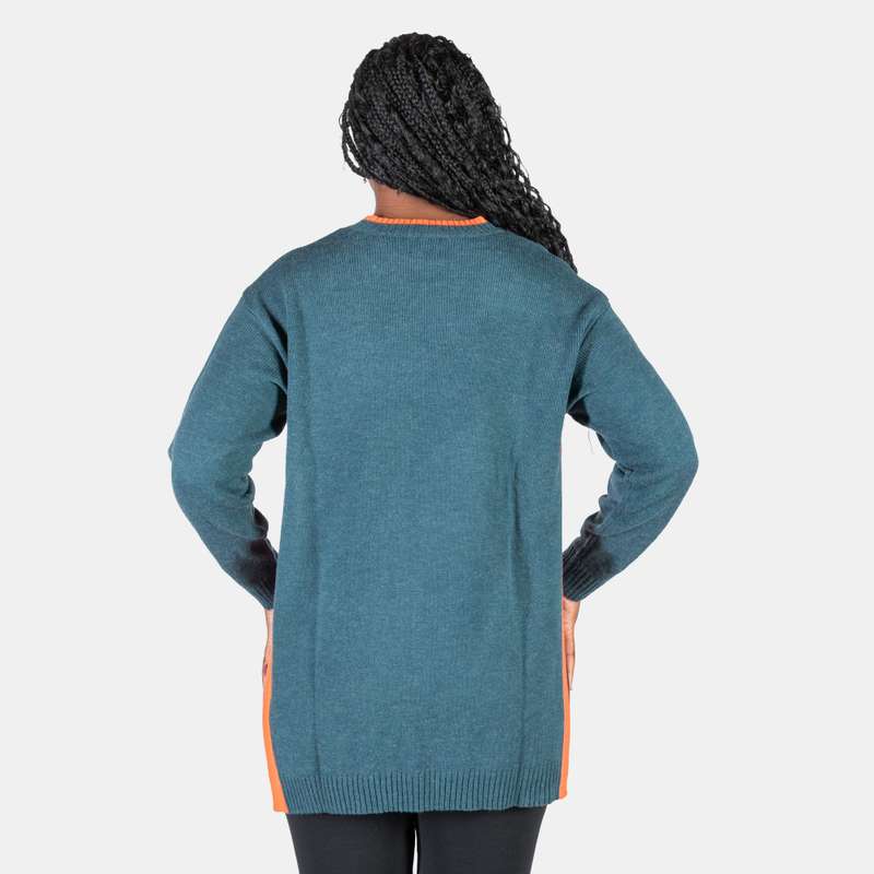 Women's Ribbed Crew Neck Contrast Colour Detail Fonda Jersey