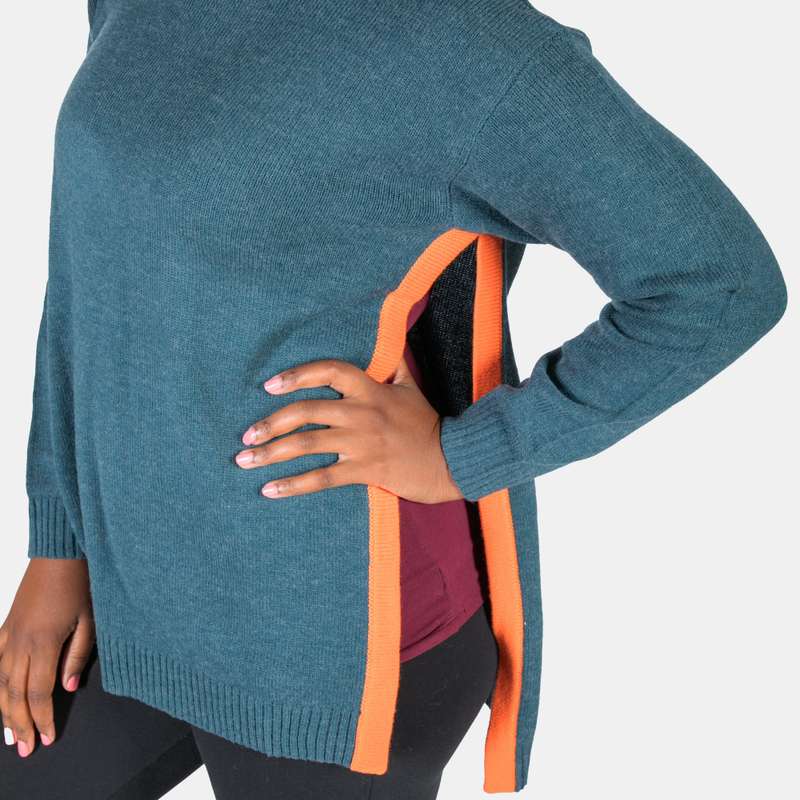 Women's Ribbed Crew Neck Contrast Colour Detail Fonda Jersey