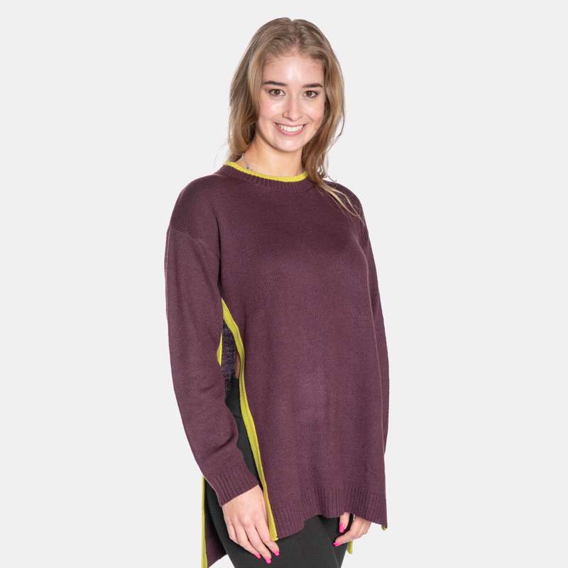 Women's Ribbed Crew Neck Contrast Colour Detail Fonda Jersey
