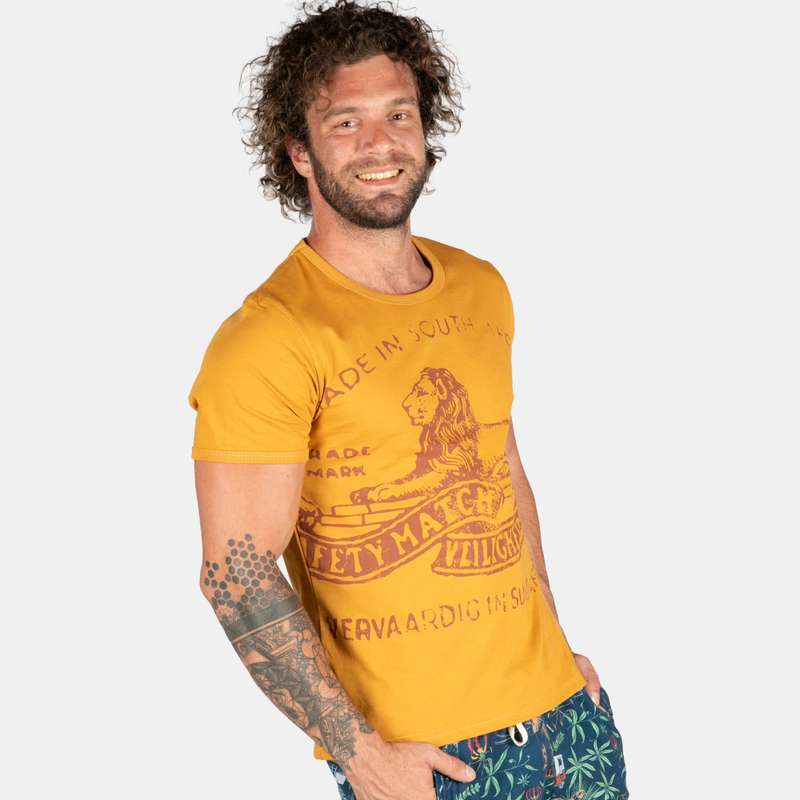 Men's Iconic Lion Matches New Design South Africa T-shirt With Crew Neck