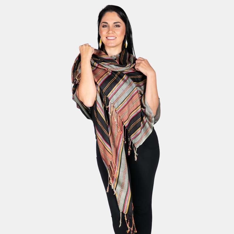 Women's Kenya Weave Scarf Stripe Pattern