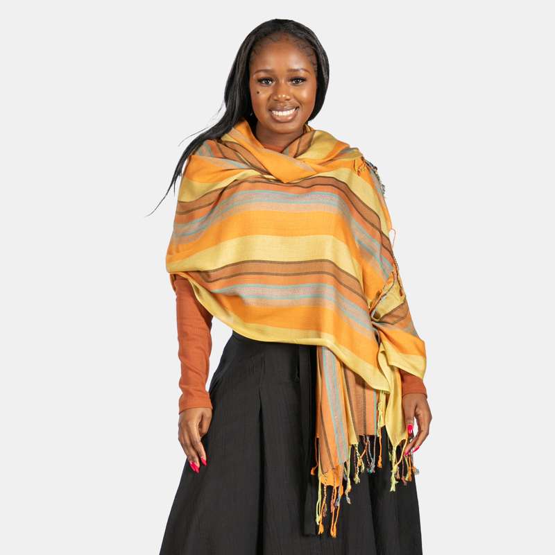 Women's Kenya Weave Scarf Stripe Pattern