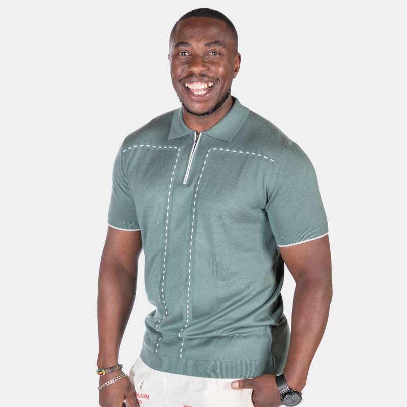 Men's Neutral Tone Collar Short Sleeve Shirt Gary Golfer