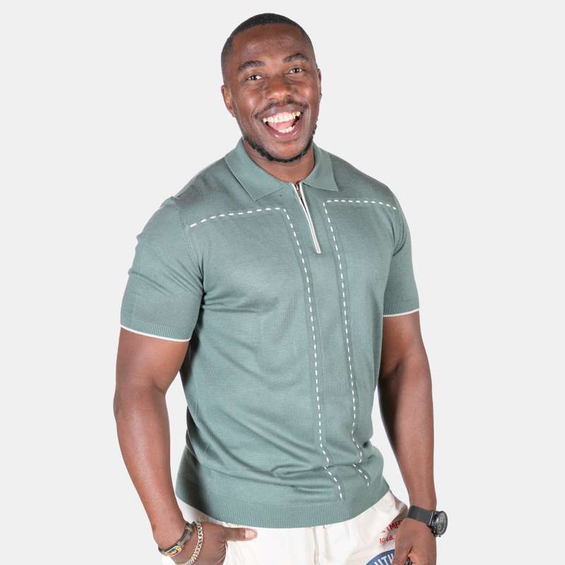 Men's Neutral Tone Collar Short Sleeve Shirt Gary Golfer