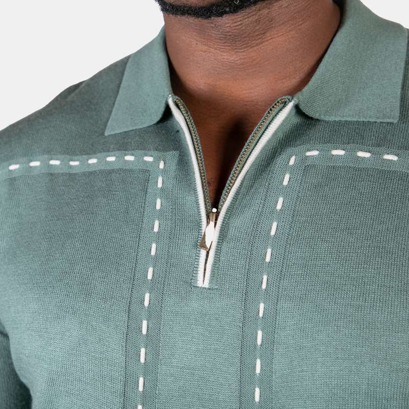 Men's Neutral Tone Collar Short Sleeve Shirt Gary Golfer