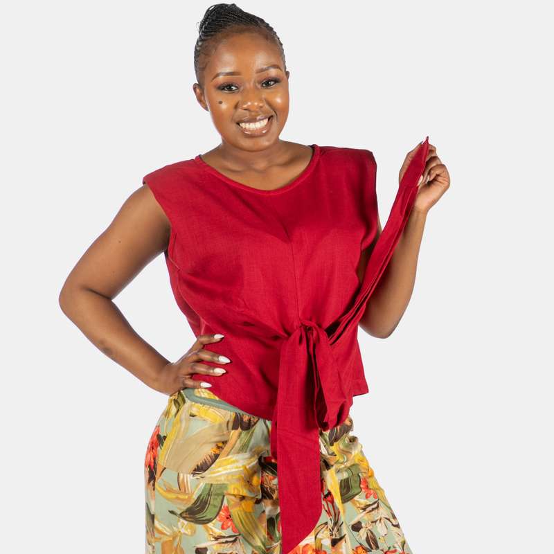 Ella Sleeveless Top with Wrap Belt