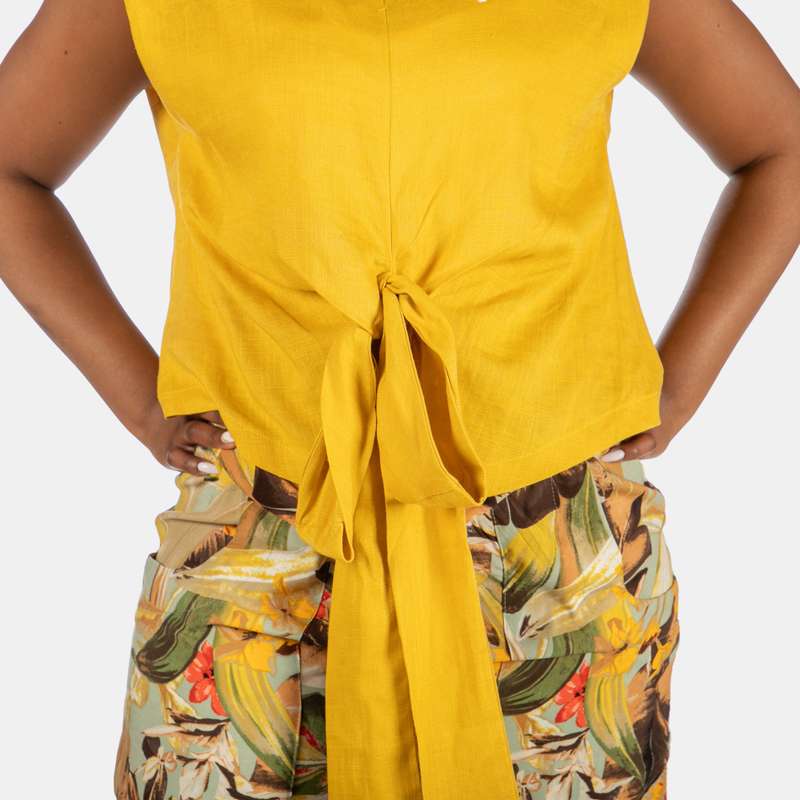 Ella Sleeveless Top with Wrap Belt