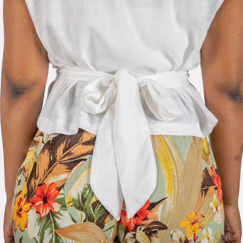 Ella Sleeveless Top with Wrap Belt