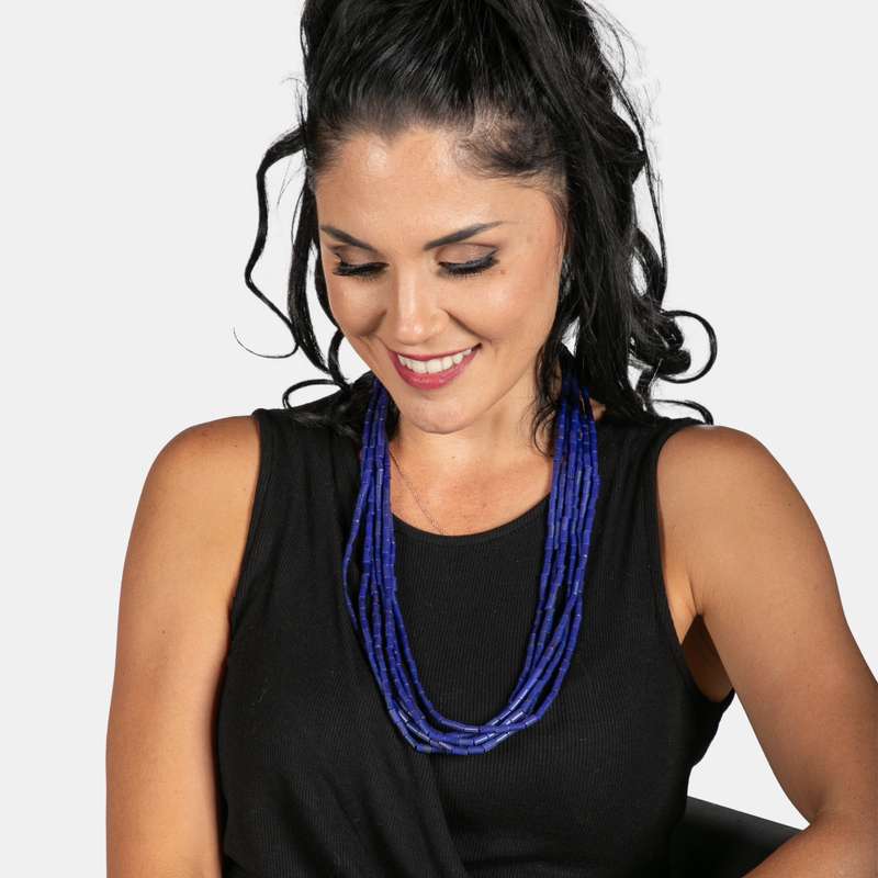 Long Beaded Aretha Necklace