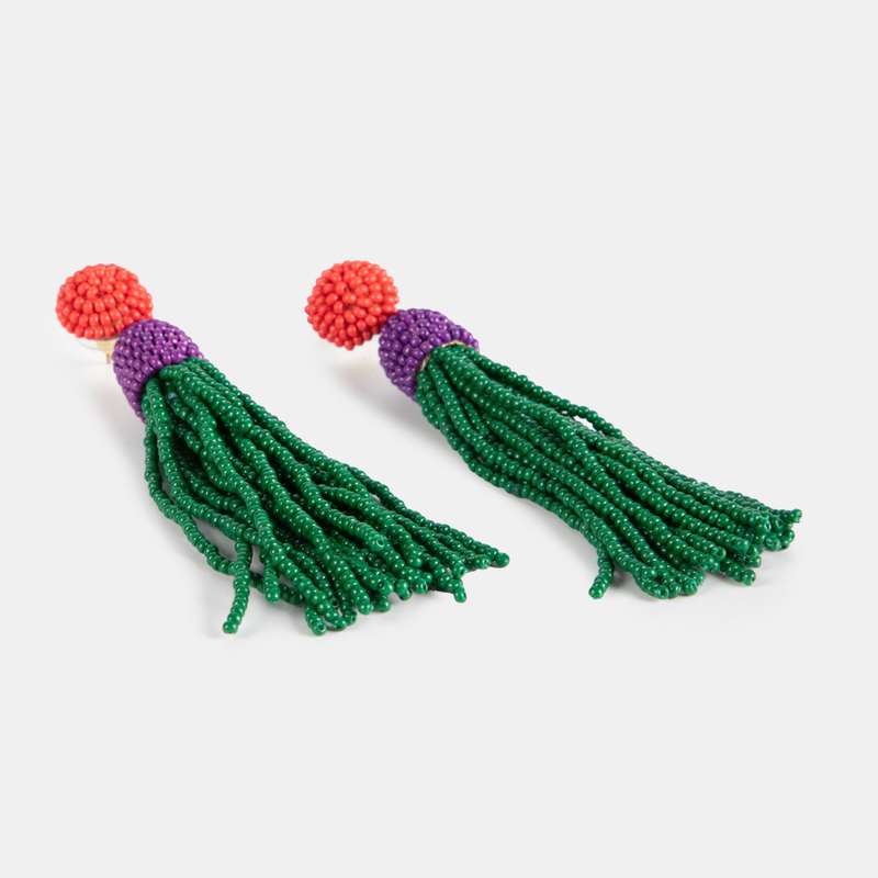 Beaded Doll Tassel Earrings