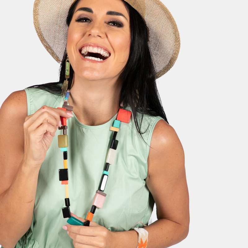 Maria Multicolour Resin Necklace