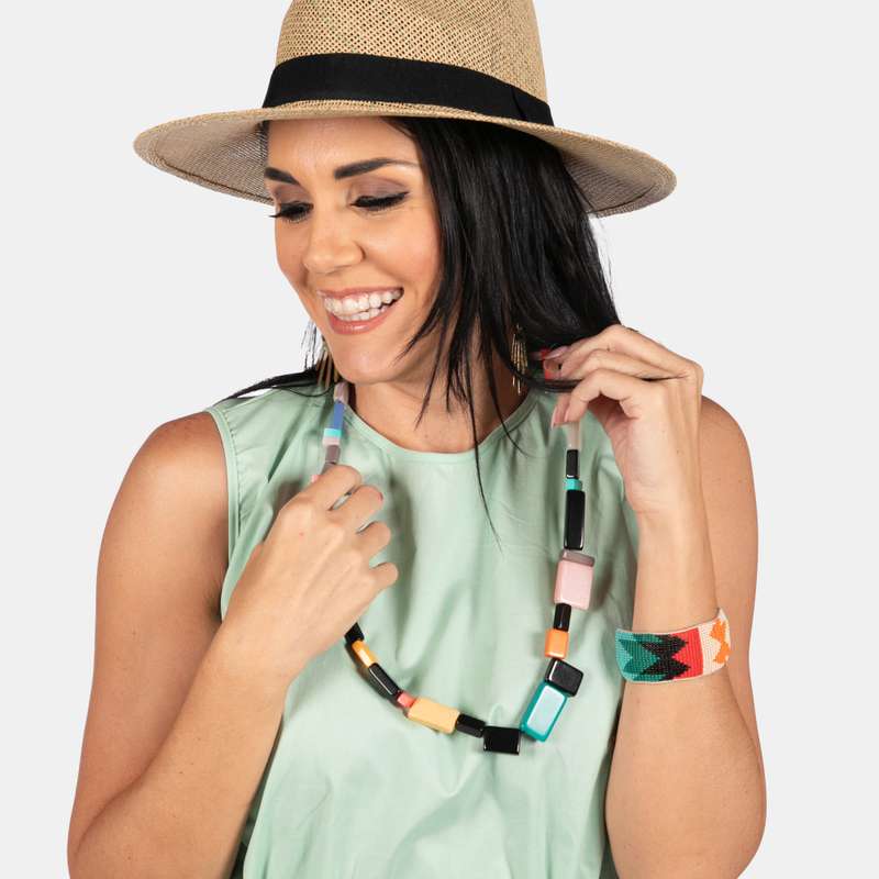 Maria Multicolour Resin Necklace