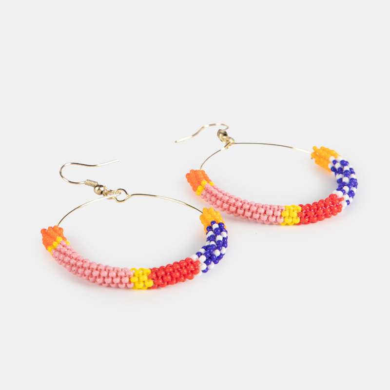 Merike Beaded Hoop Earrings