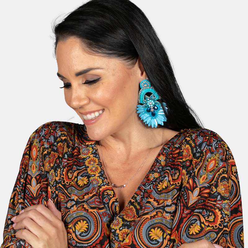 Susan Bold Blue Beaded Earrings