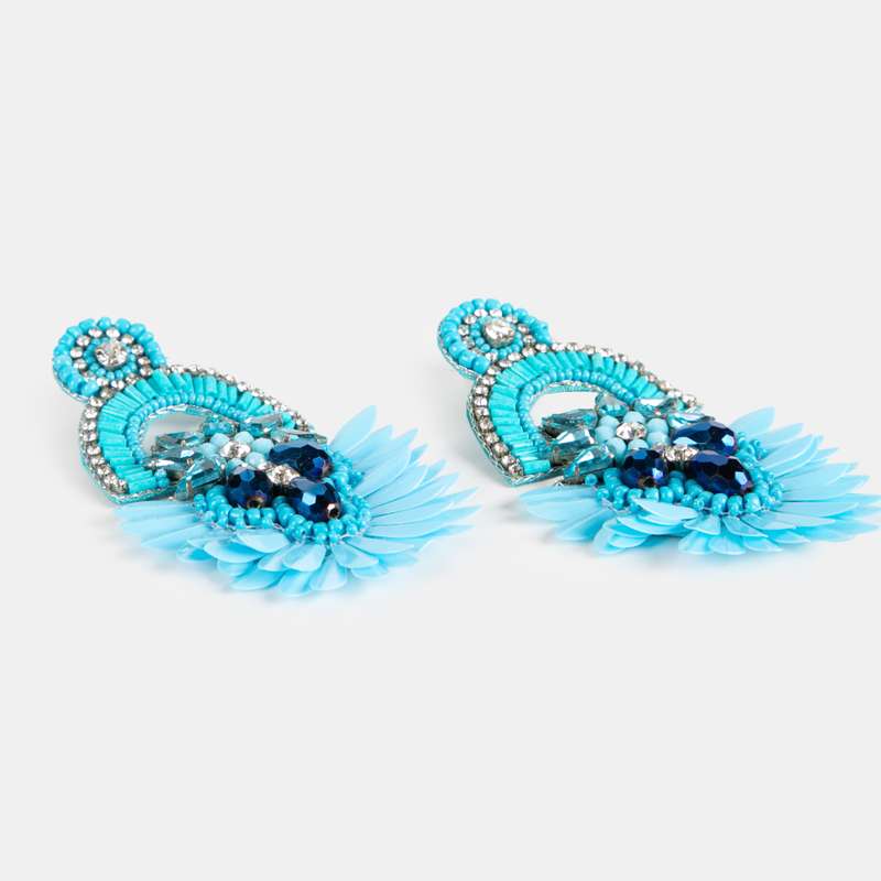 Susan Bold Blue Beaded Earrings