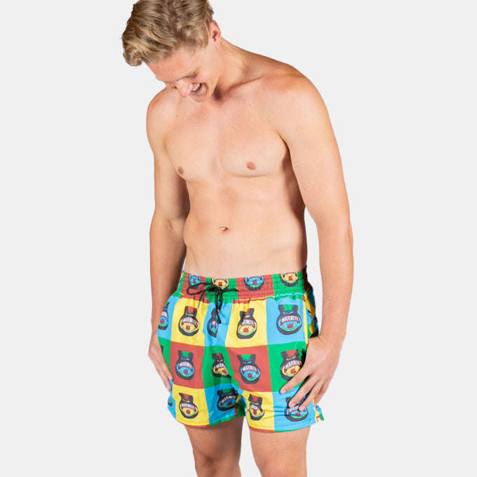 Men's Marmite Print Swim Shorts with Drawstring