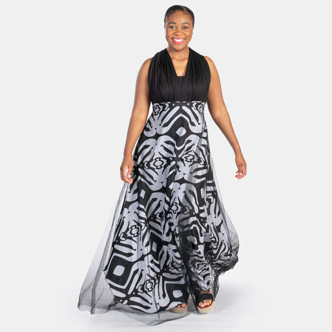 Women's Maxi Arty Dress can be tied in 8 Ways