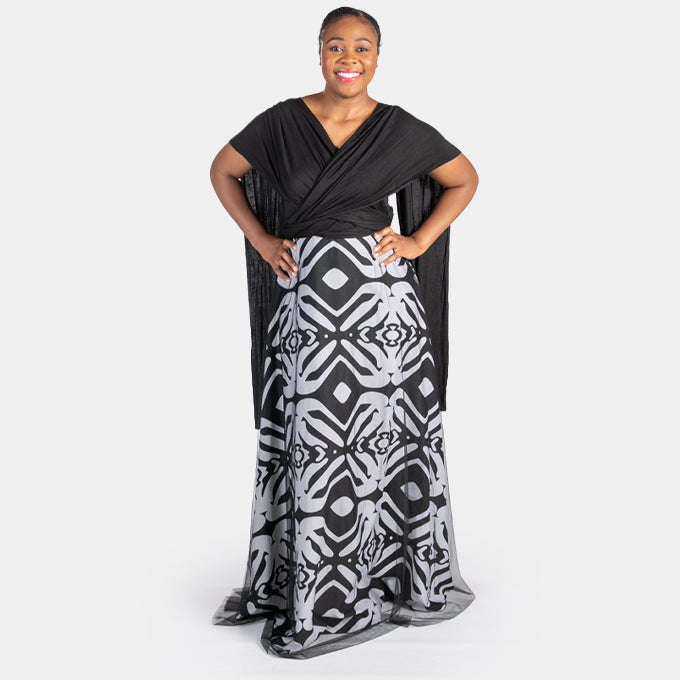 Women's Maxi Arty Dress can be tied in 8 Ways