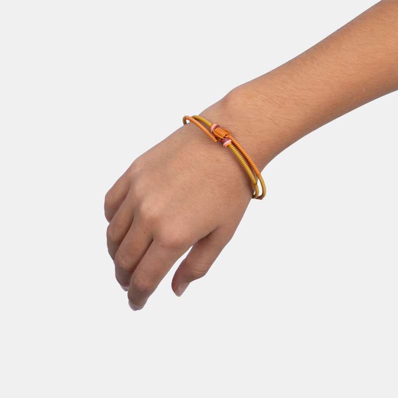 Women's Double Snake Bracelet Twist Scoobie Wire Design