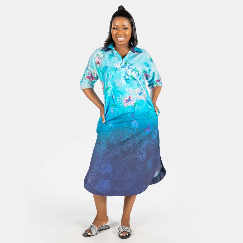 Women's Floral Burst A-Line Dress