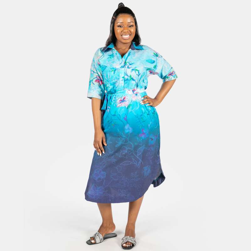 Women's Floral Burst A-Line Dress