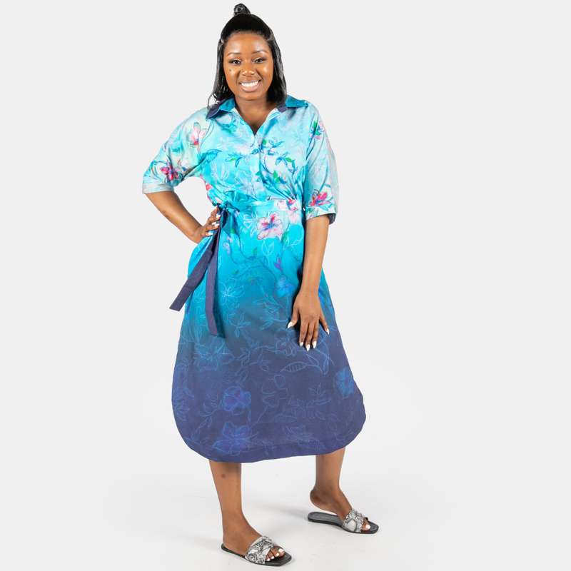 Women's Floral Burst A-Line Dress