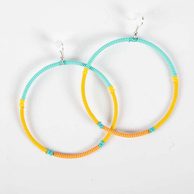 Women's Creole Earrings Large Split 2 Tone Colours