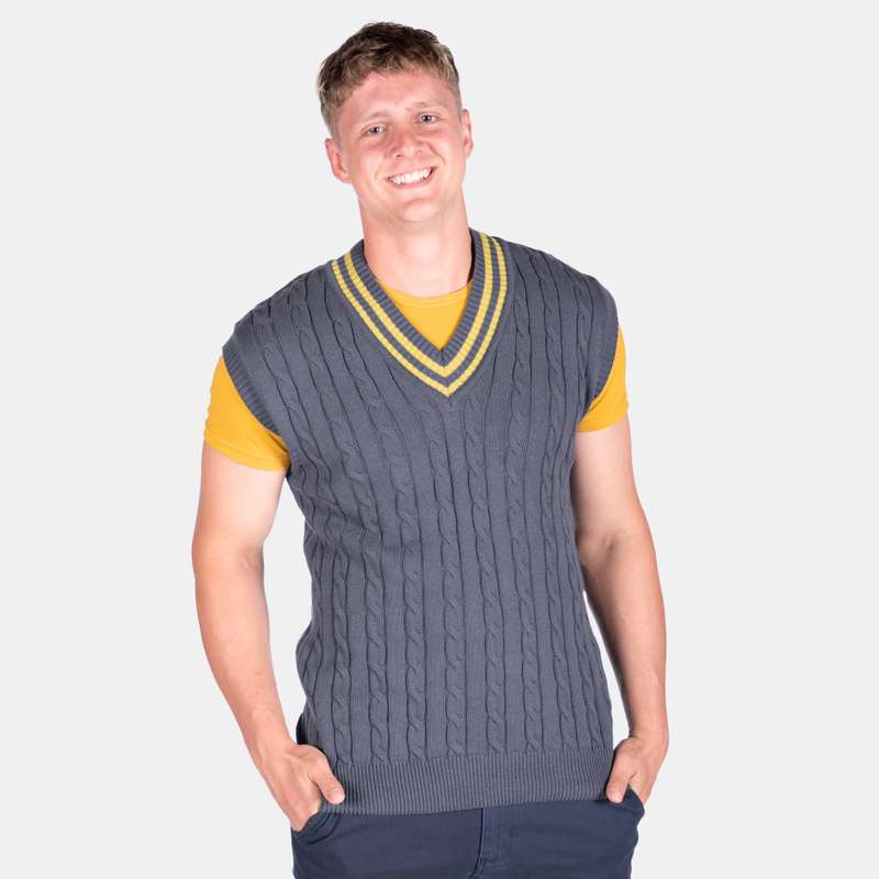 Men's Cricket Cable Traditional Preppy Striped Pullover