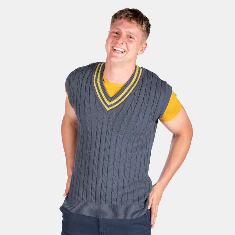 Men's Cricket Cable Traditional Preppy Striped Pullover