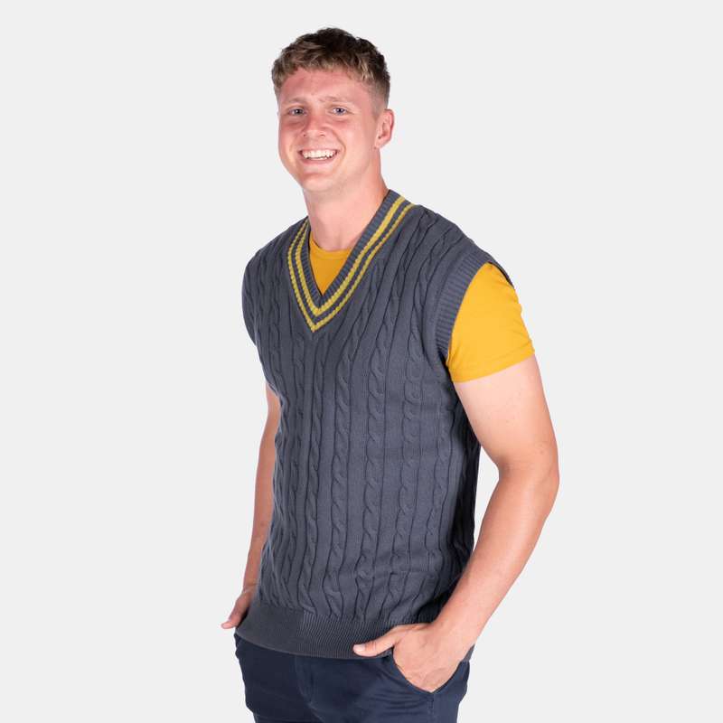 Men's Cricket Cable Traditional Preppy Striped Pullover
