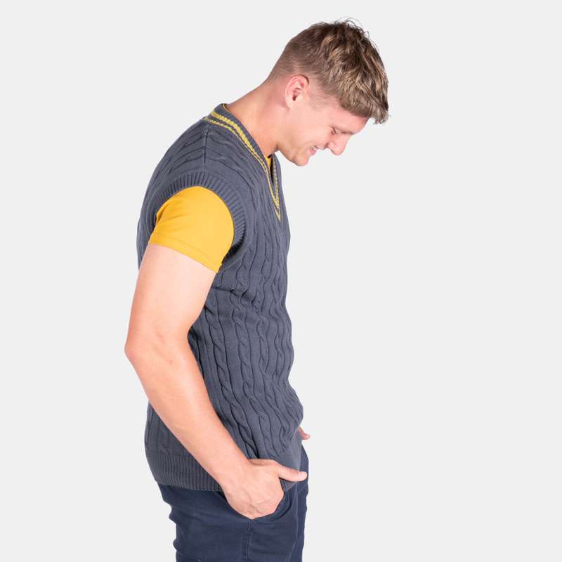 Men's Cricket Cable Traditional Preppy Striped Pullover