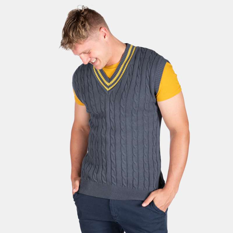 Men's Cricket Cable Traditional Preppy Striped Pullover