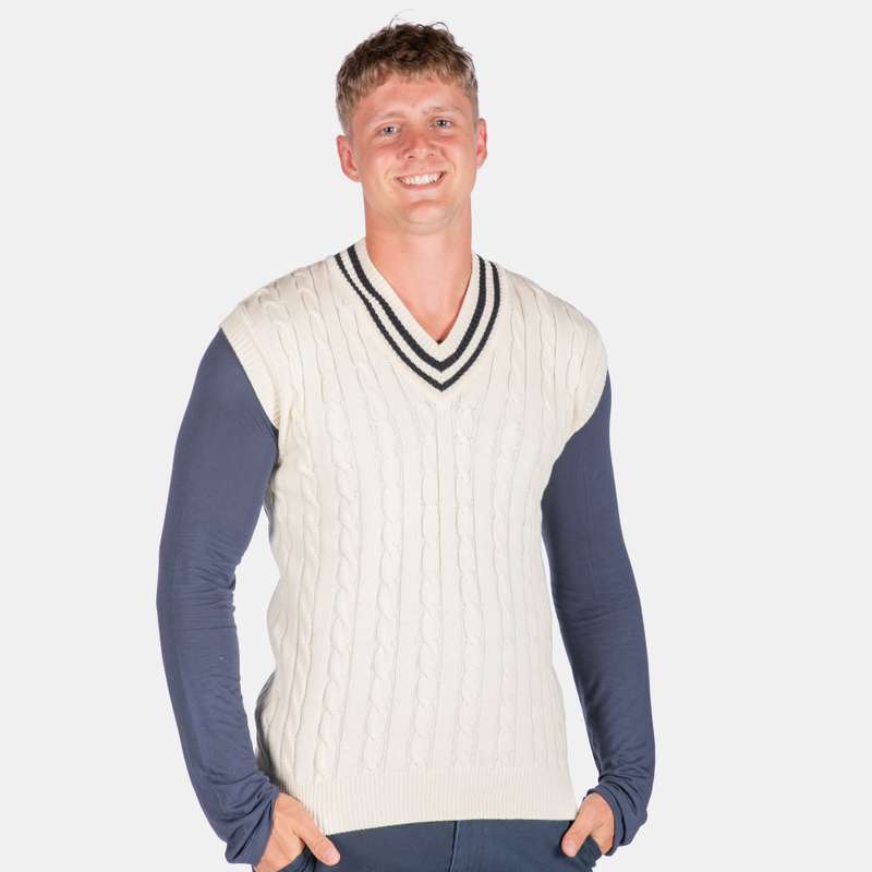 Men's Cricket Cable Traditional Preppy Striped Pullover
