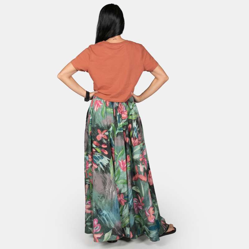Ladies Reflection Floral Long Skirt