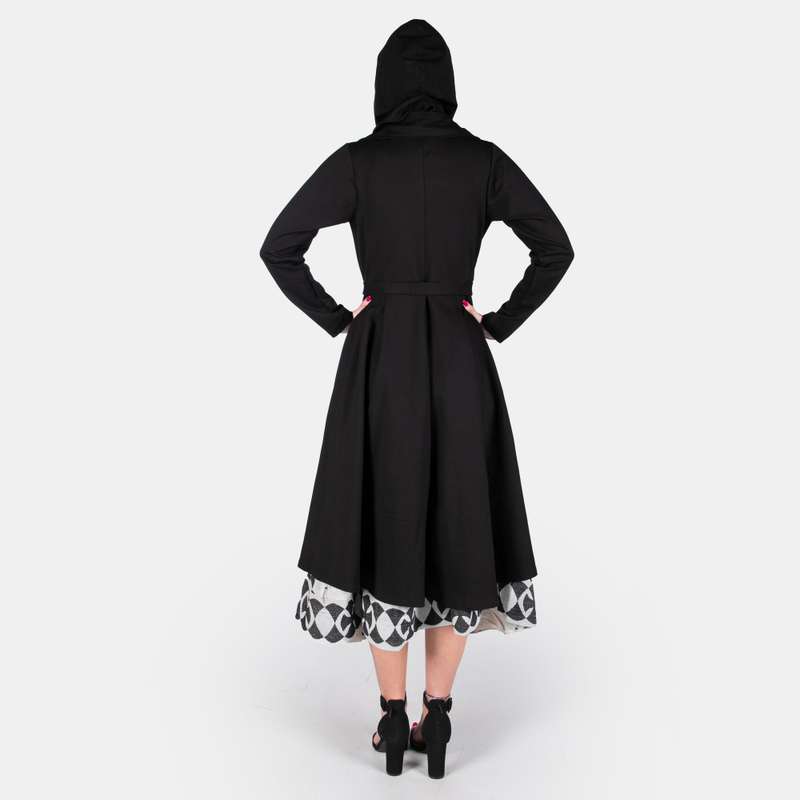 Woman's Double Breasted Seattle Coat - BLACK