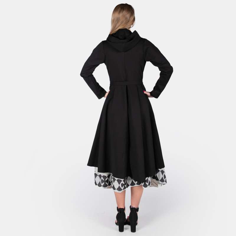 Woman's Double Breasted Seattle Coat - BLACK