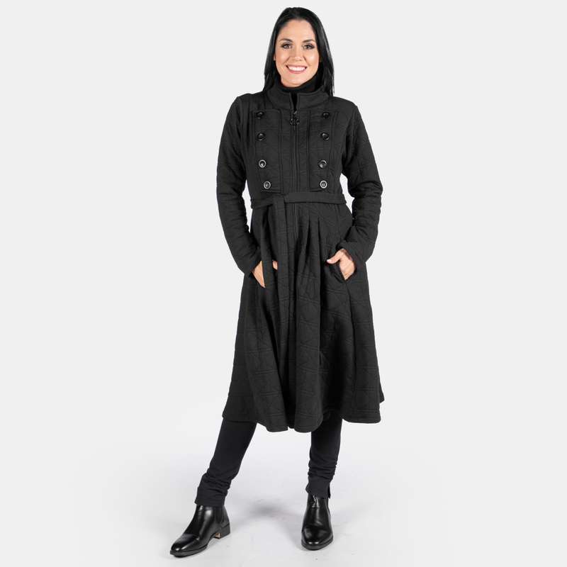 Women's Military Jacket Extends Zipped Flattering Jacket